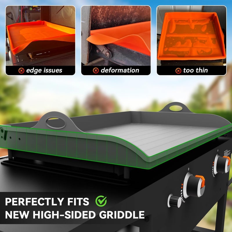 Protebox Magnetic Silicone Griddle Cover for Blackstone - 28 Inch Silicone Grill Mat Upgraded Heavy Duty Omnivore Griddle Top Cover for Blackstone Accessories, Protect Grill from Rust & Dirt (Gray 28 inch) - Image 2